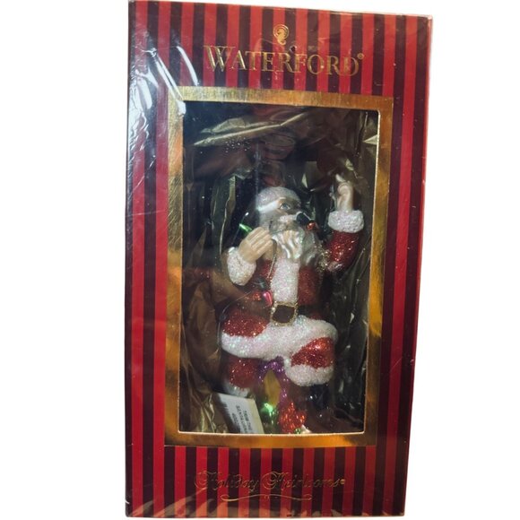 Waterford Santa Ornament Holiday Heirlooms New In Box 6" Trim The Tree - Picture 2 of 5
